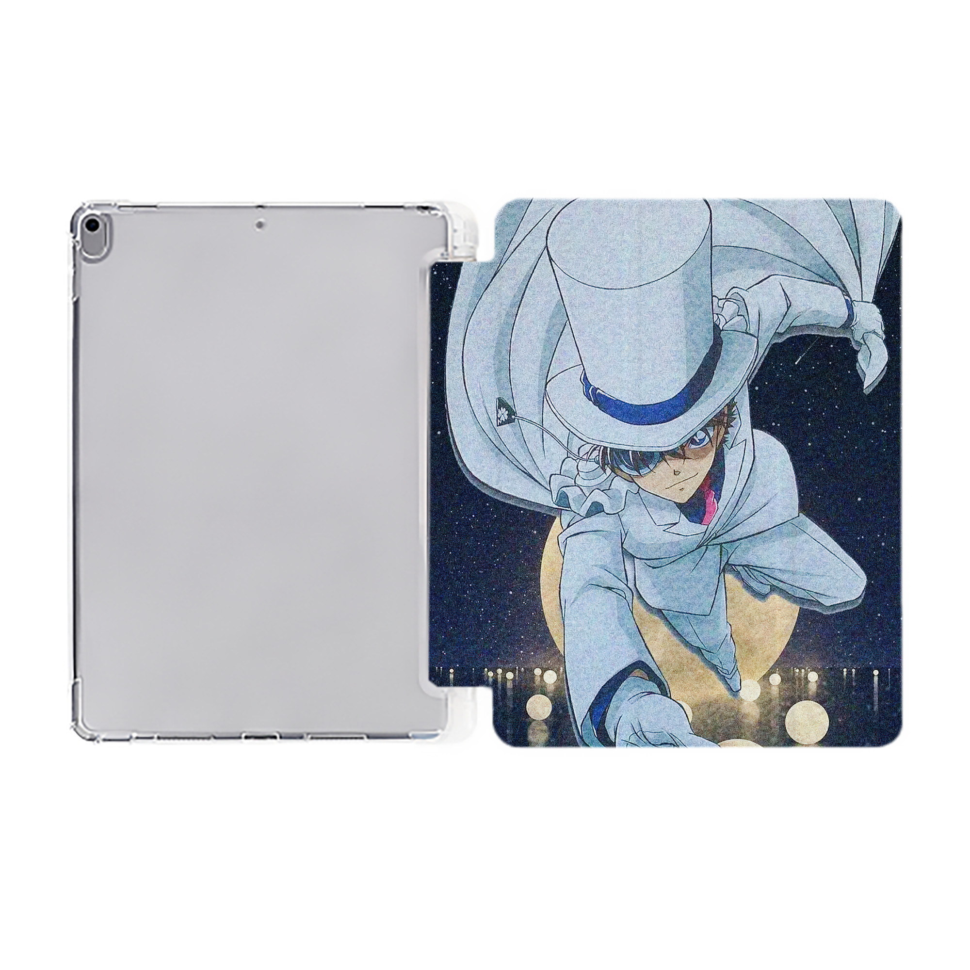 （画像用） 名探偵コナン Detective Conan IPad ケース ペン収納付き 三つ折りスタンド PUレザー×シリコン 対応機種9.5/10.5/10.9インチ